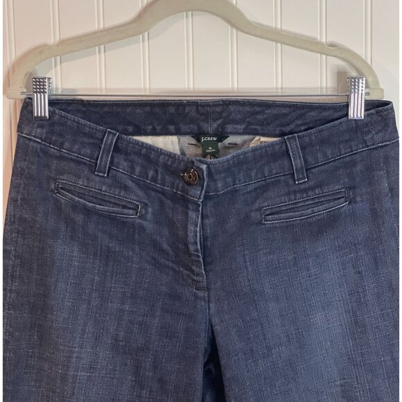 J.Crew Womens City Fit Dark Wash Wide Leg Denim Pants Size 10 - Picture 5 of 13